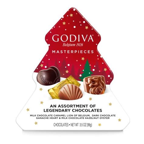 Chocolate Masterpieces Holiday Tree Tin, 12pc. 